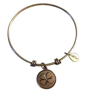 Bella Ryann Shamrock Charm Silver-Tone Bangle Bracelet Irish St Pats